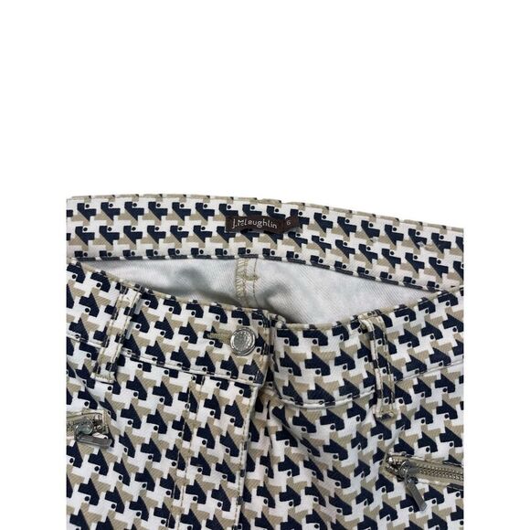 J. McLaughlin Geometric Print Zipper Ankle Pants Women’s Size 6 - Picture 4 of 7